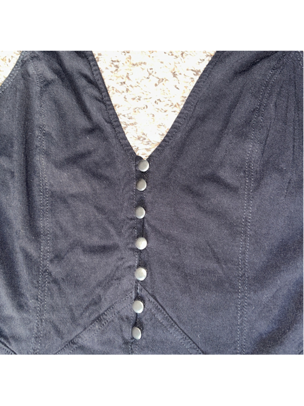 Women's Free People Initimately Black Button Detail Tank Top Size M - Picture 2 of 4